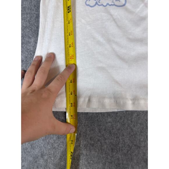 VINTAGE Wish Top Girls Small White Penguin Tank Ribbed Sleeveless Ringer Y2K - Picture 4 of 5